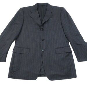 Canali Black Blazer Blazer Mens Blue Striped Jacket Single Breasted 50R